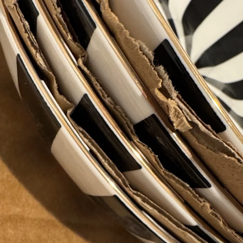 Christian Siriano Black and White Striped Bowls